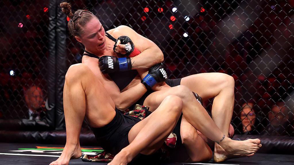 Rousey makes stunning MMA return with trademark armbar submission over Carano