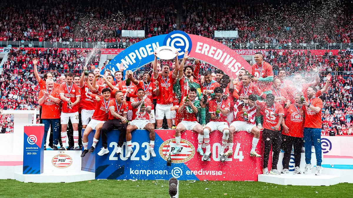 PSV Eindhoven secure first Dutch league title in six years after win over Sparta Rotterdam
