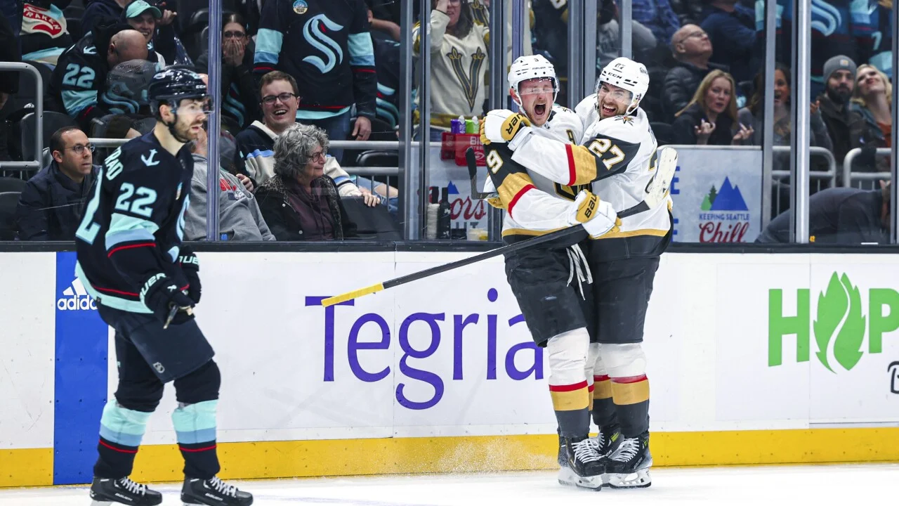 NHL roundup: Jack Eichel's OT goal completes Knights' comeback against Kraken
