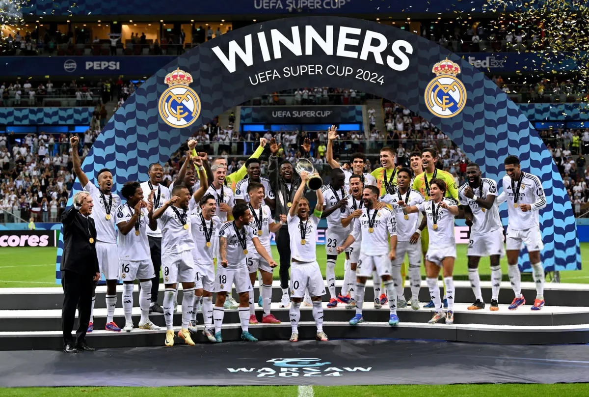Kylian Mbappe scores on debut as Real Madrid beat Atalanta to win UEFA Super Cup