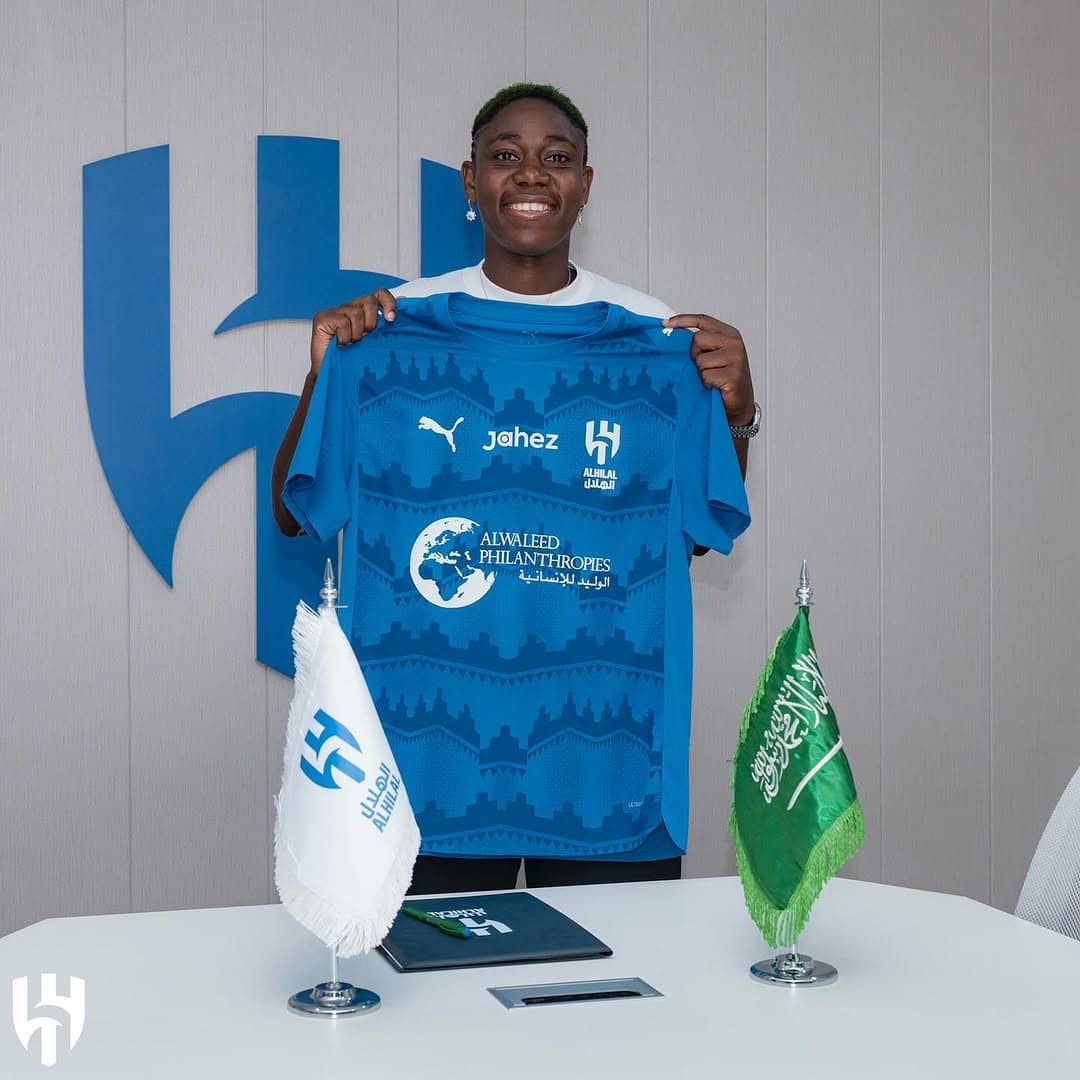Super Falcons Star Asisat Oshoala signs for Al Hilal in Saudi Arabia