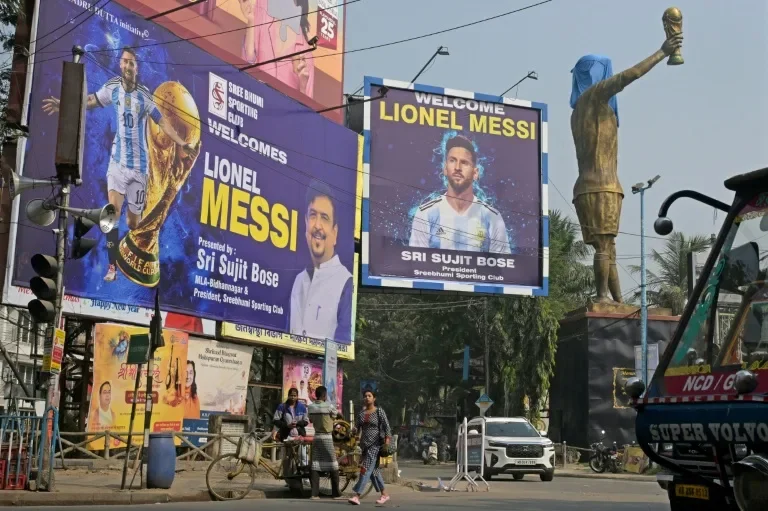 Messi’s ‘GOAT Tour’ begins with unveiling of 21-metre statue in Kolkata