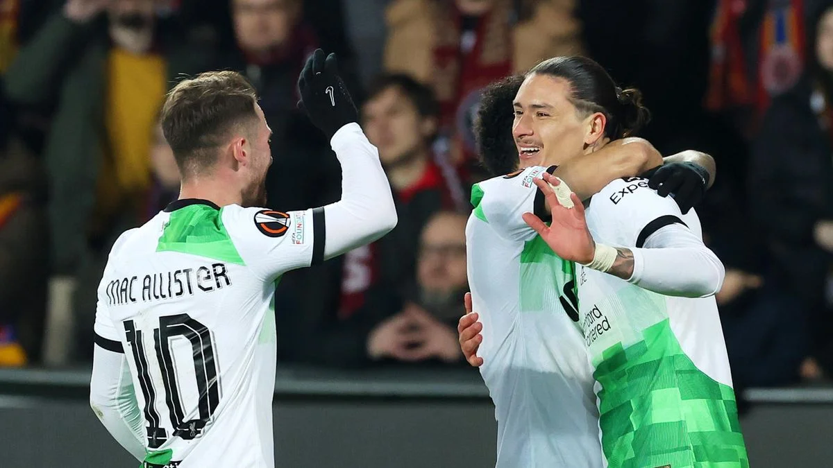 Liverpool cruise past Sparta Prague in Europa League round of 16 first-leg