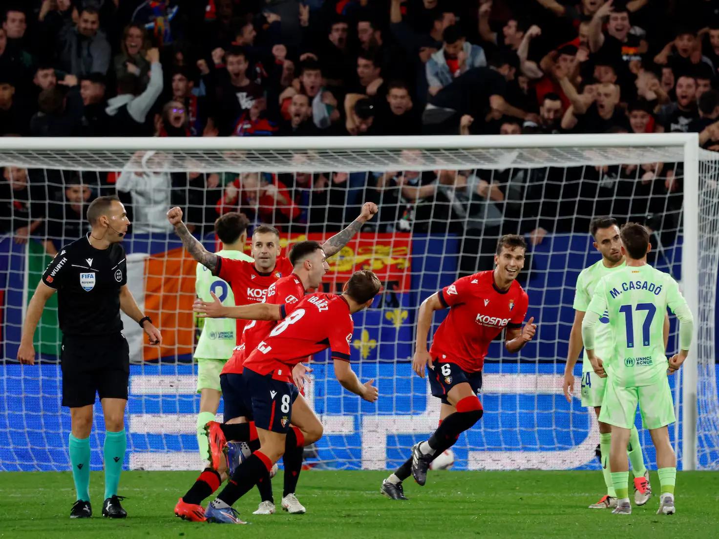 Osasuna 4-2 Barcelona: Zaragoza stars as Los Rojillos stun LaLiga leaders in six-goal thriller