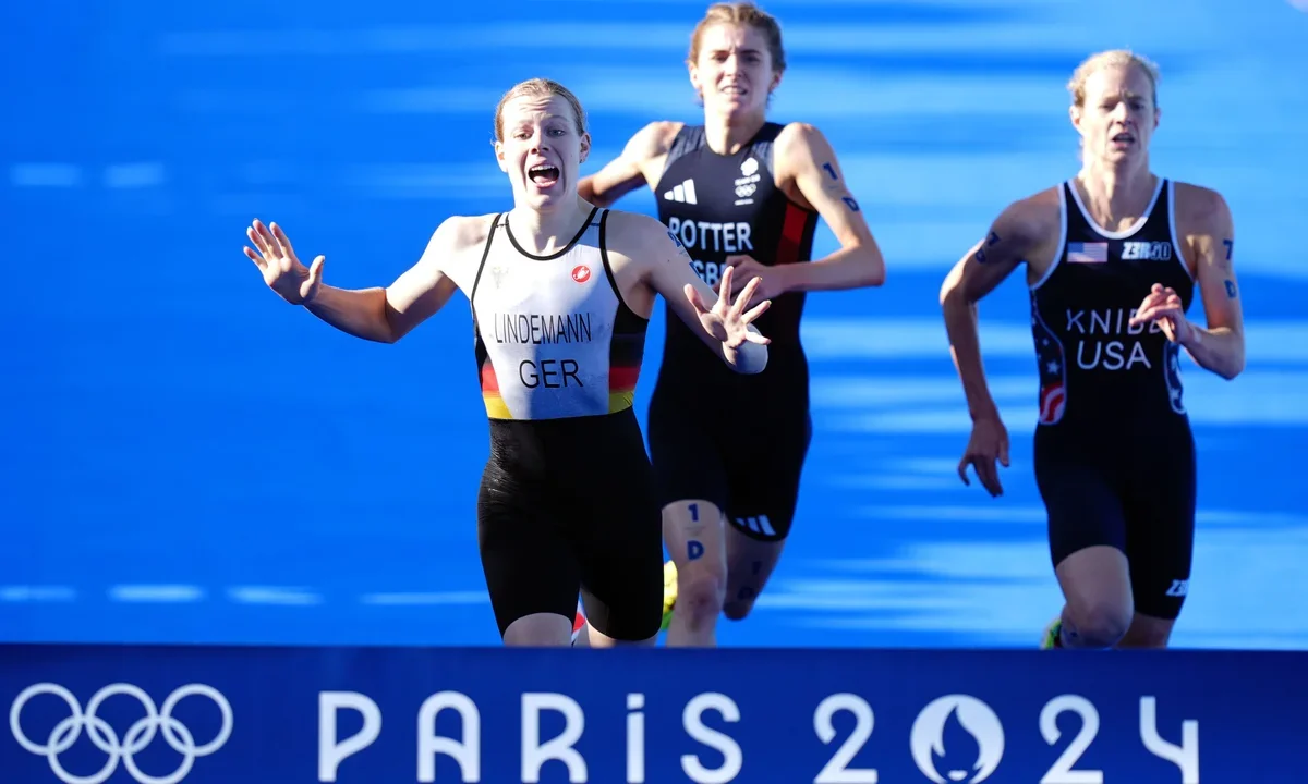 Germany win Olympic team relay triathlon as USA snatch silver