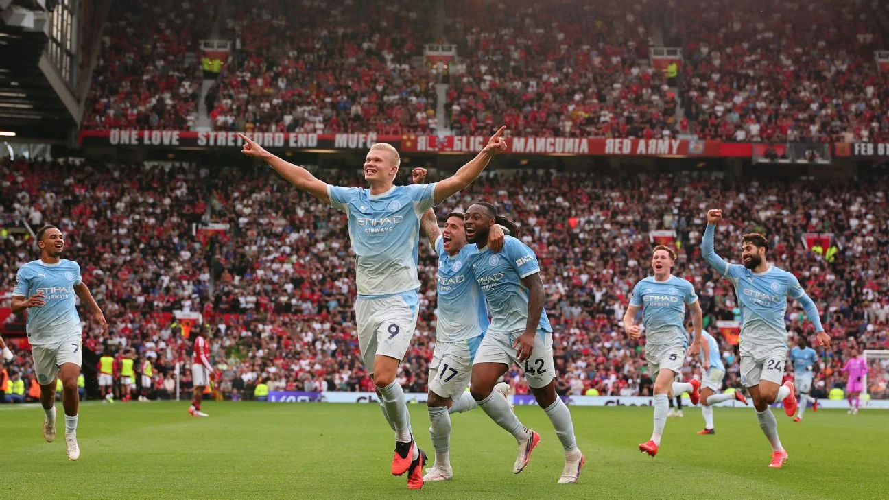 Manchester City beat 10-man United as Haaland derby controversy rages