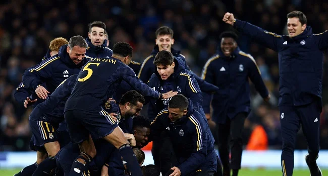 Real Madrid beat defending champions Manchester City 4-3 on penalties to reach semi-finals