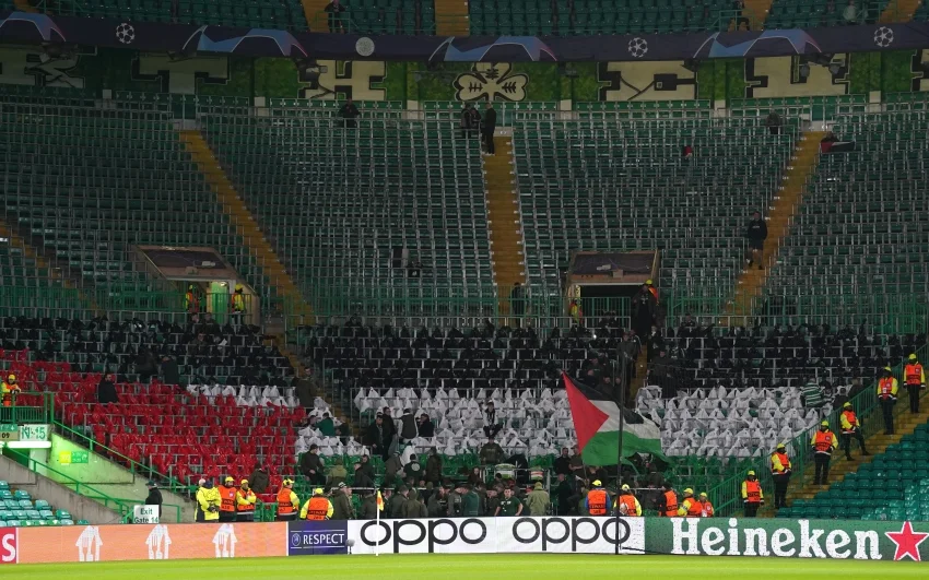 Celtic face ban after Fans display Palestine Flags during Champions League match