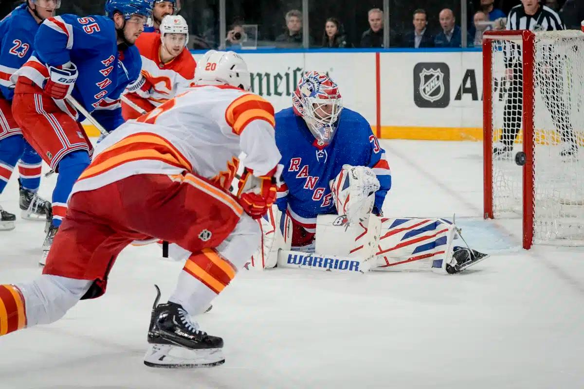 NHL roundup: Rangers' Igor Shesterkin stands firm to blank Flames