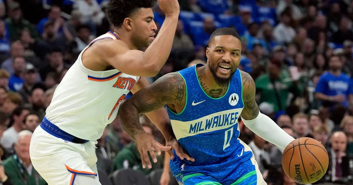 Damian Lillard shines as the Milwaukee Bucks defeat the New York Knicks 110-105