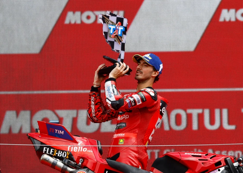 Francesco Bagnaia claims third consecutive Dutch MotoGP