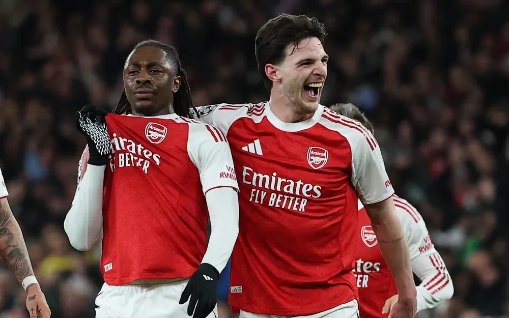 Arsenal 2-0 Leverkusen: Eze, Rice send Gunners into UCL Quarters