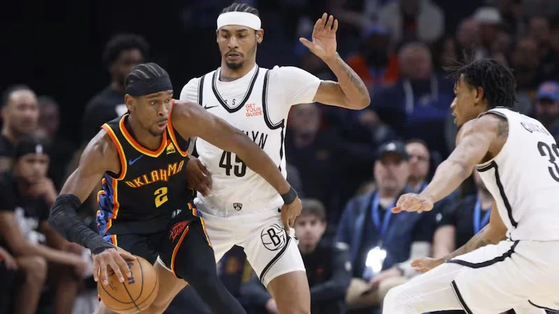 NBA roundup: Thunder bounce back to beat struggling Nets, Clippers beat Lakers