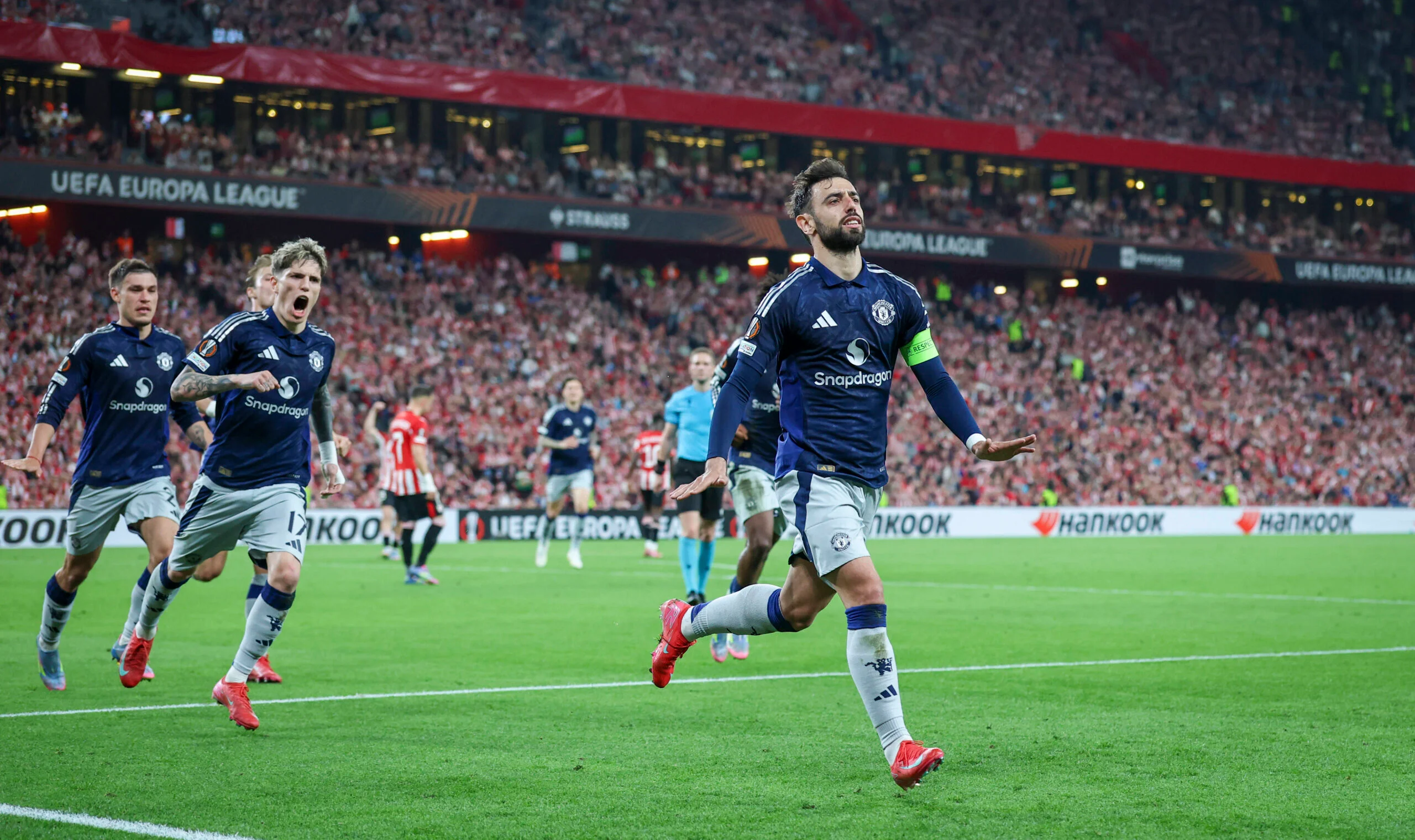 Bruno, Casemiro send Man United past 10-man Athletic into Europa League Final