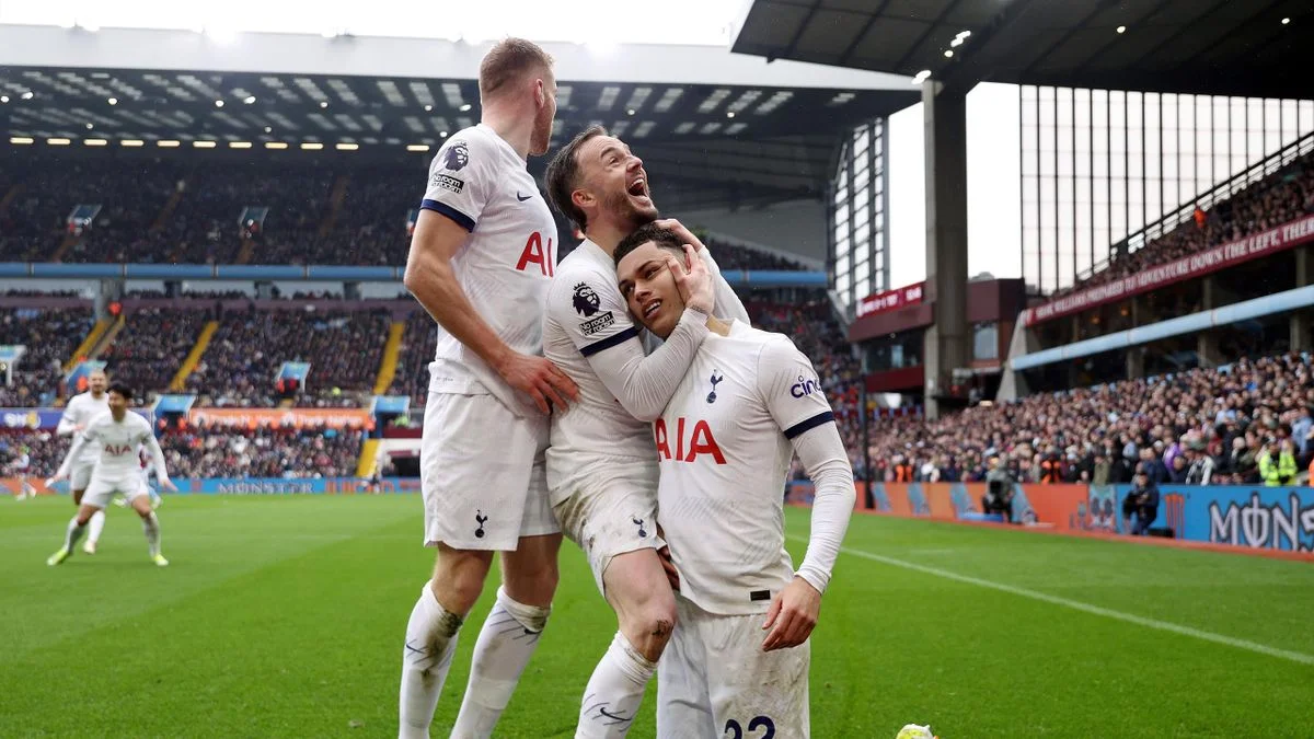 Aston Villa 0-4 Tottenham: Spurs thump 10-man Villans behind four second-half goals to close in on top four