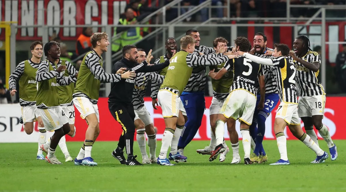 Manuel Locatelli returns to haunt his former club as Juventus defeats 10-man Milan 1-0.
