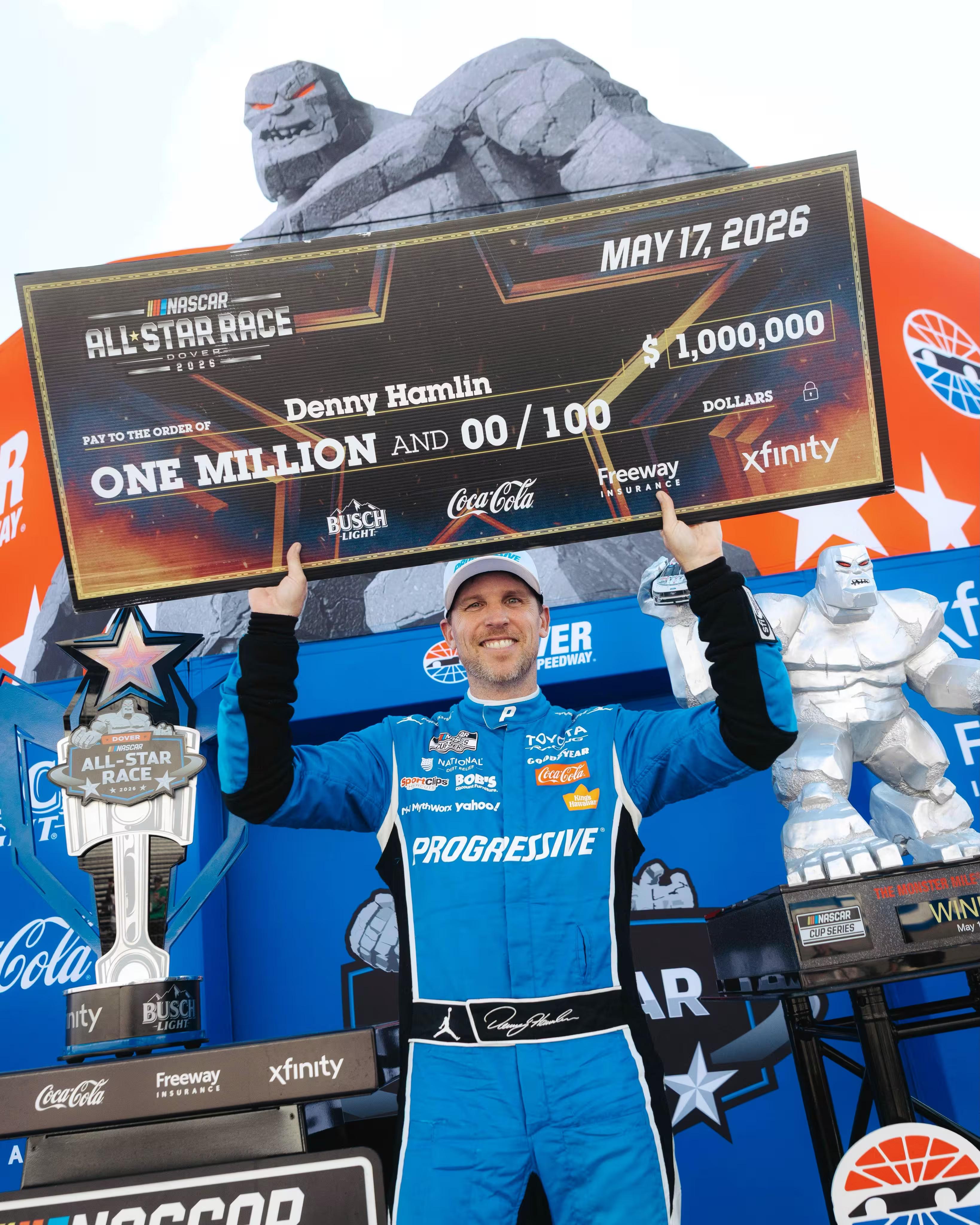 Denny Hamlin wins 2026 NASCAR All-Star Race at Dover, claims $1 million prize