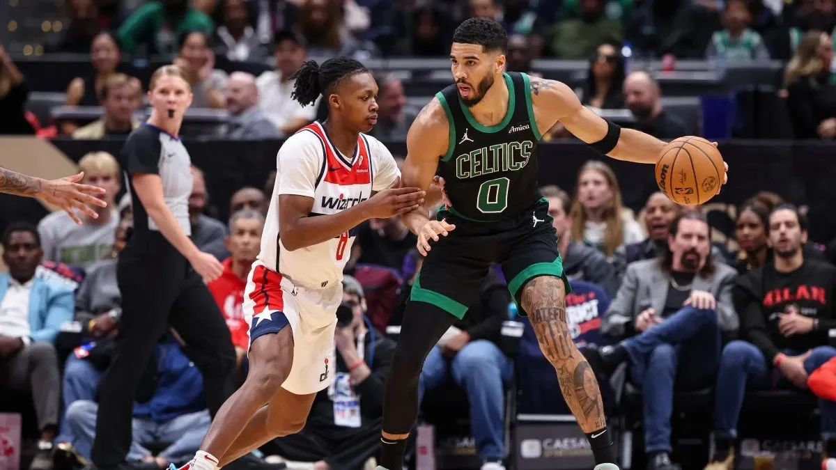 Tatum and Brown lead the Celtics to a decisive 122-102 victory over the Wizards in their first road game.