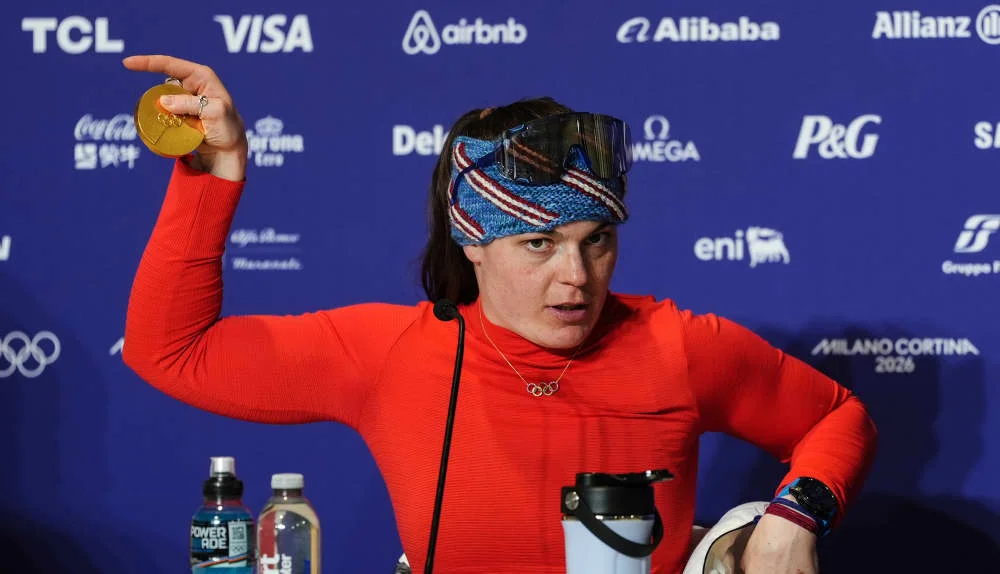 Breezy Johnson wins historic Olympic Gold — then watches the Medal break in celebration