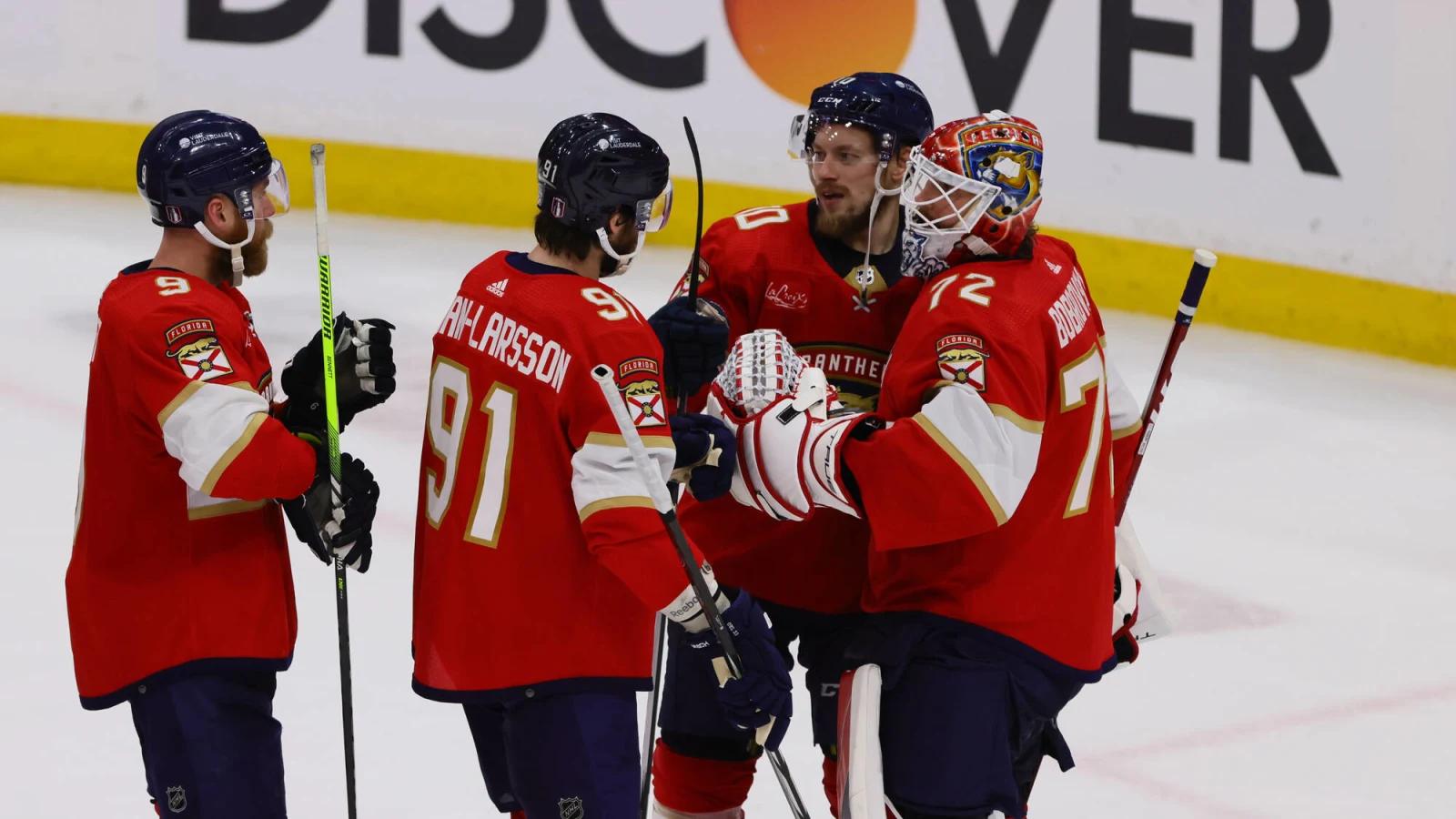 Evan Rodrigues and Panthers surge late to down Oilers in Game 2