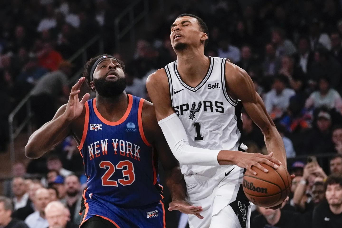 Wembanyama's Rough Debut at Madison Square Garden as Knicks Rout Spurs 126-105