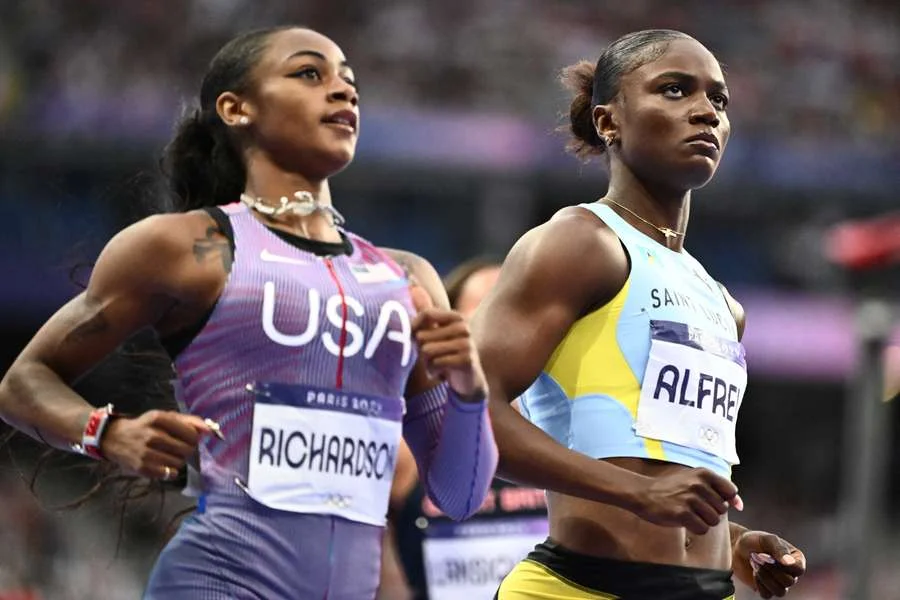 USA's Richardson reaches women's 100m final as Fraser-Pryce is scratched