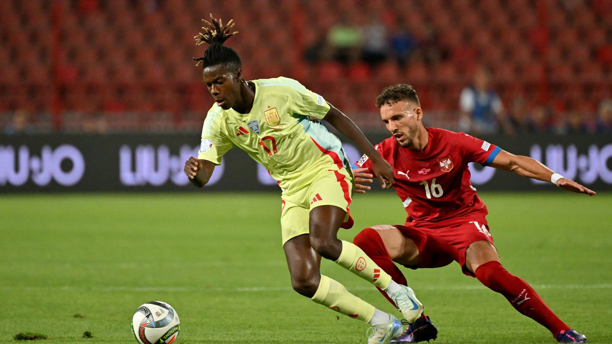 Spain frustrated by stubborn Serbia in Nations League draw