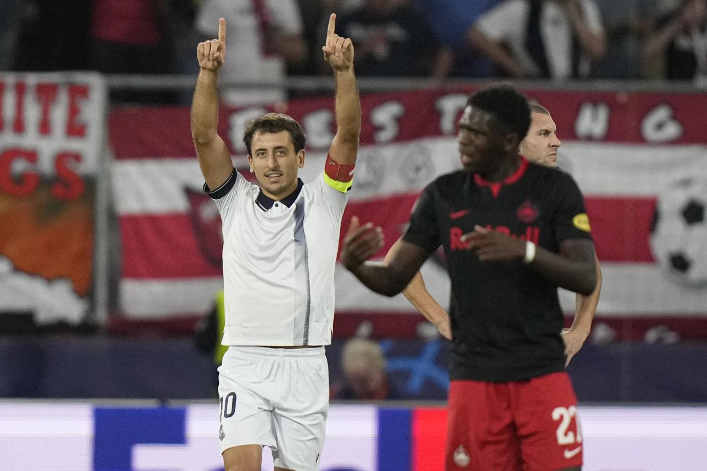 Real Sociedad beats Salzburg 2-0 for its 1st Group-Stage Win in 20 years