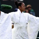 Naomi Osaka pays tribute to Japan in white kimono at Wimbledon