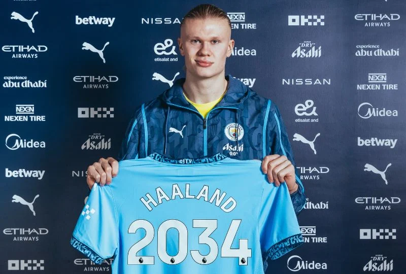 Haaland signs historic 10-year Manchester City contract extension through 2034