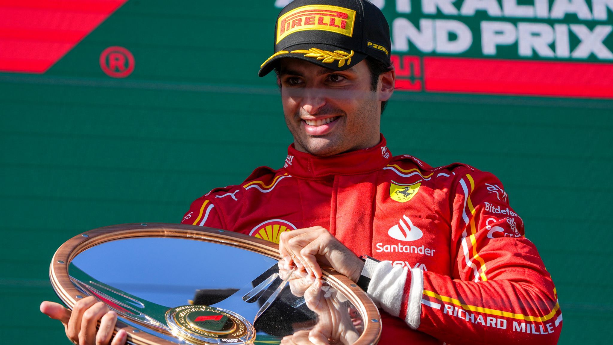 Australian GP: Sainz wins Grand Prix as Ferrari claim 1-2 podium after Verstappen retirement