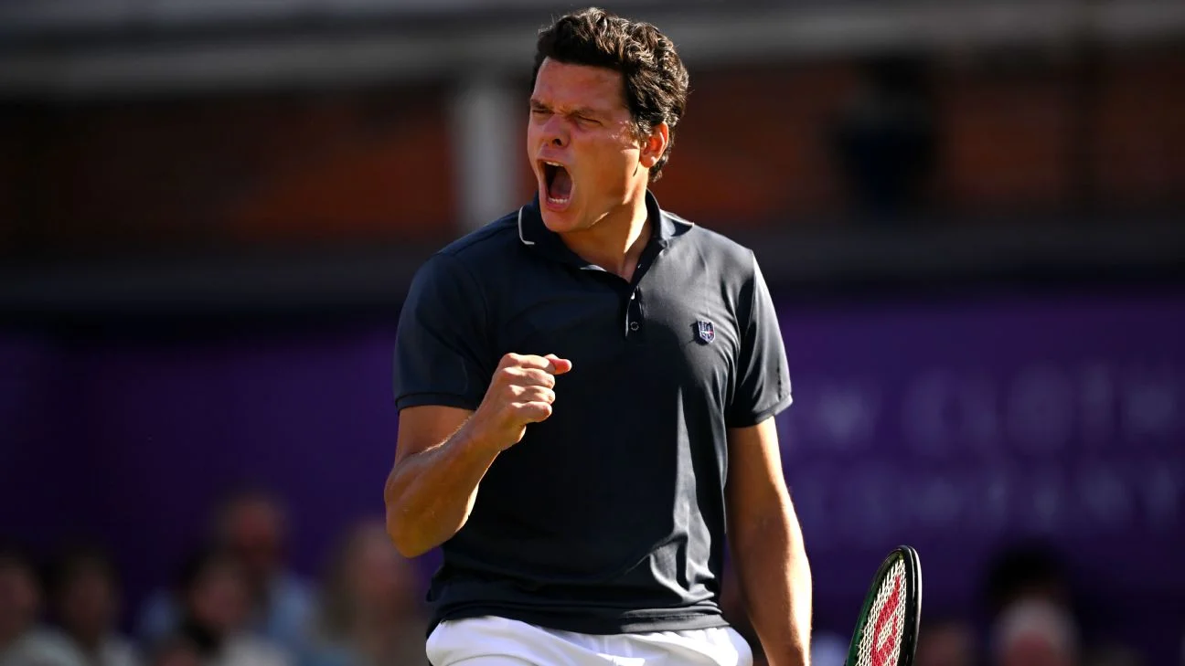 ATP roundup: Milos Raonic sets aces record in London