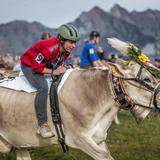 Swiss women saddle up for the Annual Cow Grand Prix in Flumserberg