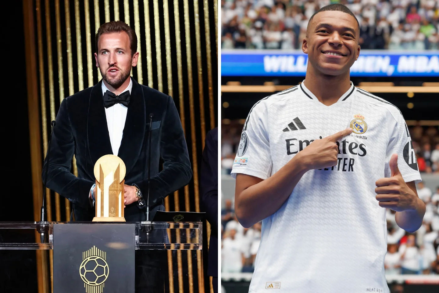 Harry Kane, Kylian Mbappe win Gerd Muller trophy at 2024 Ballon d'Or ceremony