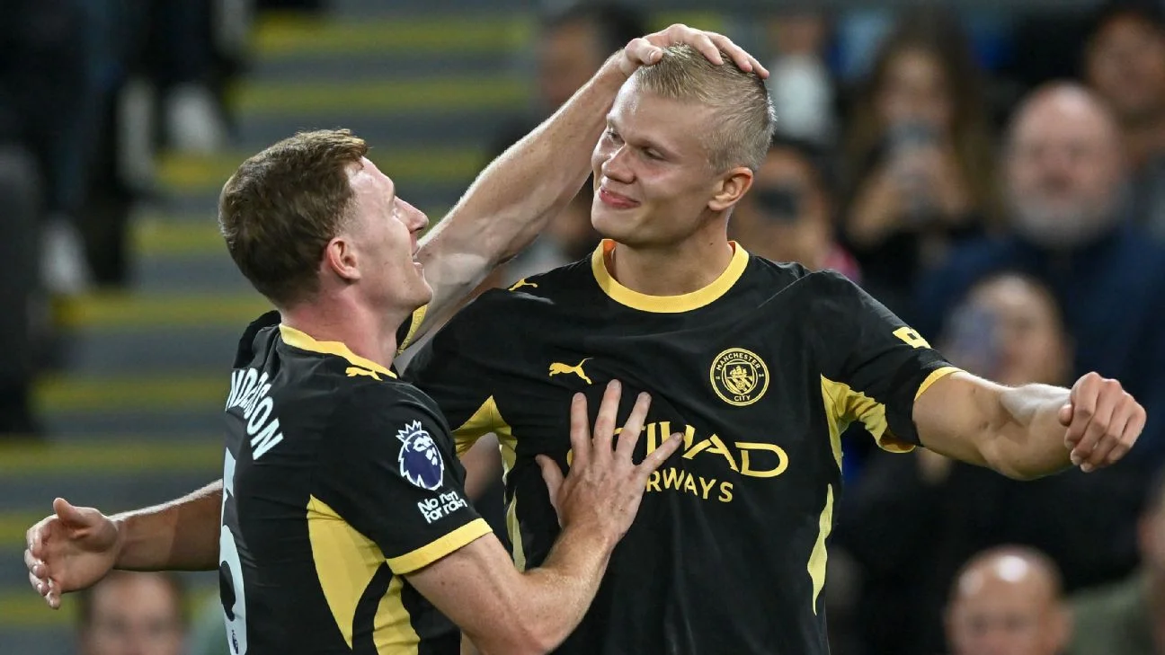 Cherki and Haaland shine as Man City crush Crystal Palace 4-1