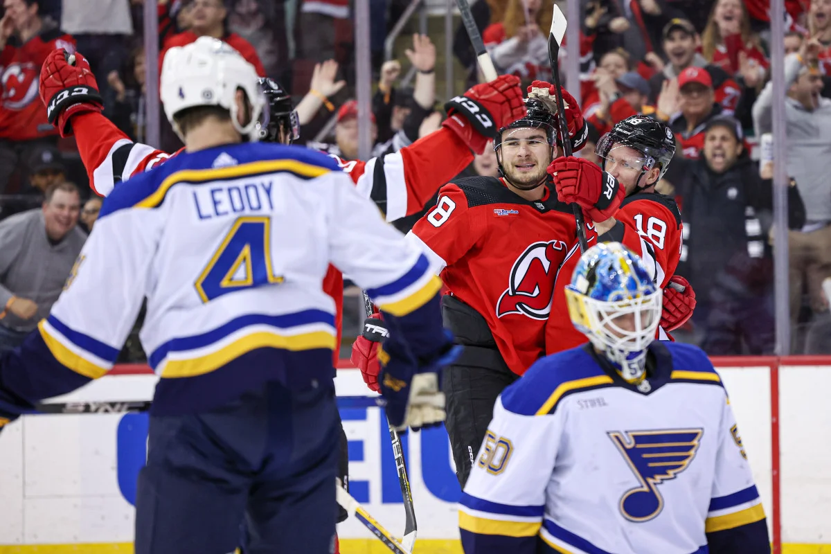 NHL roundup: Timo Meier's hat-trick carries New Jersey Devils past St. Louis Blues