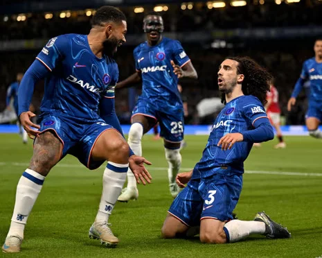 Chelsea 1-0 Manchester United: Cucurella header edges Blues closer to Champions League return