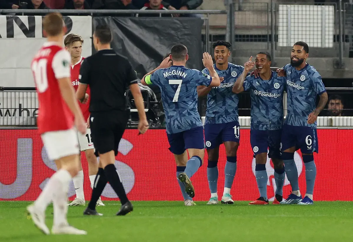 Aston Villa score four past AZ Alkmaar in Netherlands