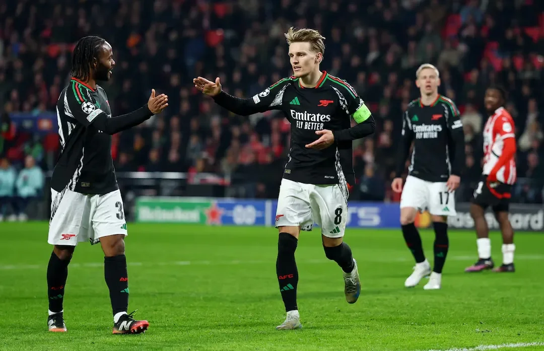 PSV Eindhoven 1-7 Arsenal: Gunners thrash hosts to put one foot in Champions League quarter-finals