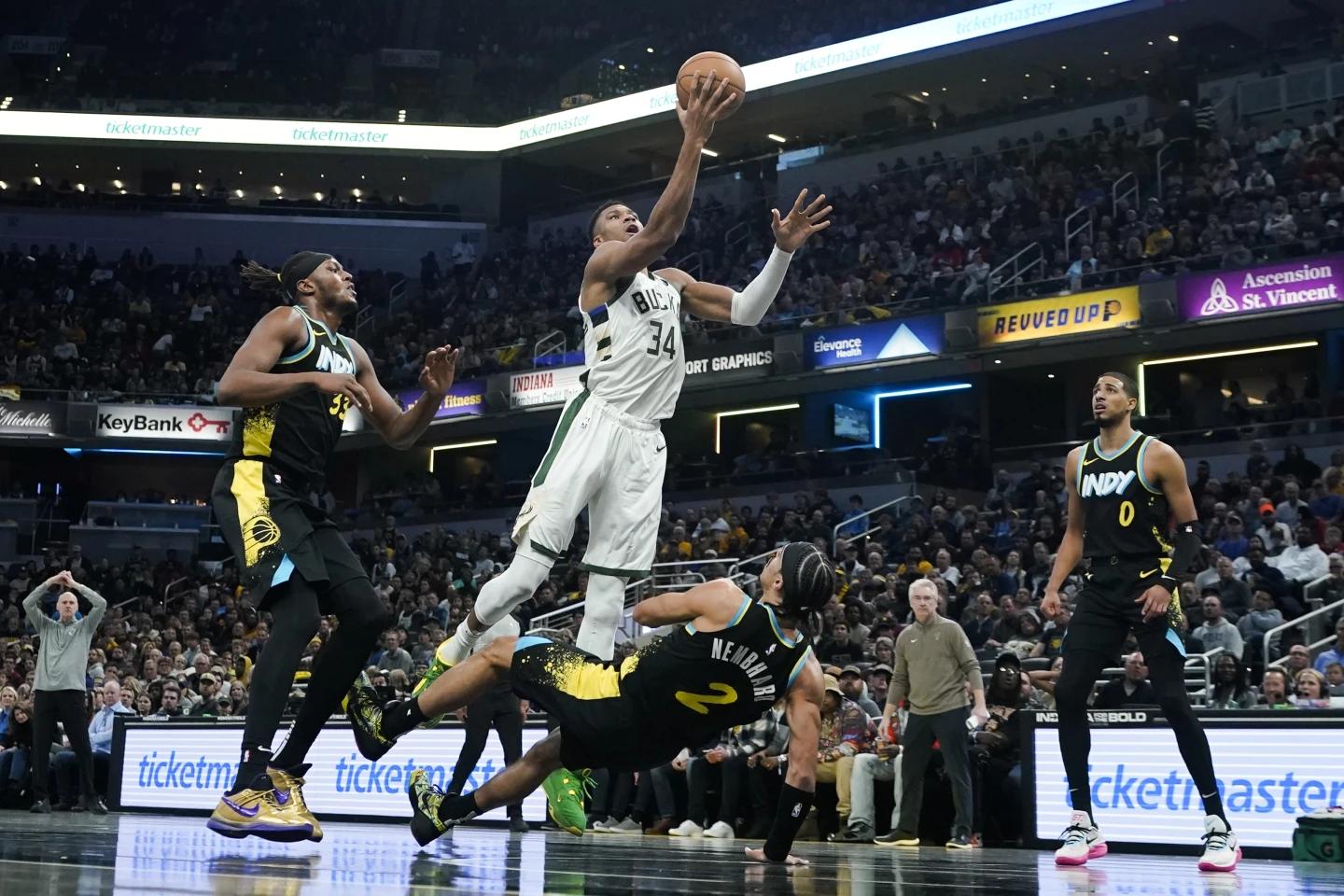 Giannis Antetokounmpo Puts on Show with 54-Point Spectacle, but Pacers Edge Bucks 126-124 in Thriller