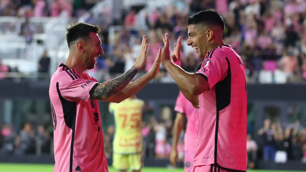 Lionel Messi and Luis Suarez combine to help Miami hit New York for six