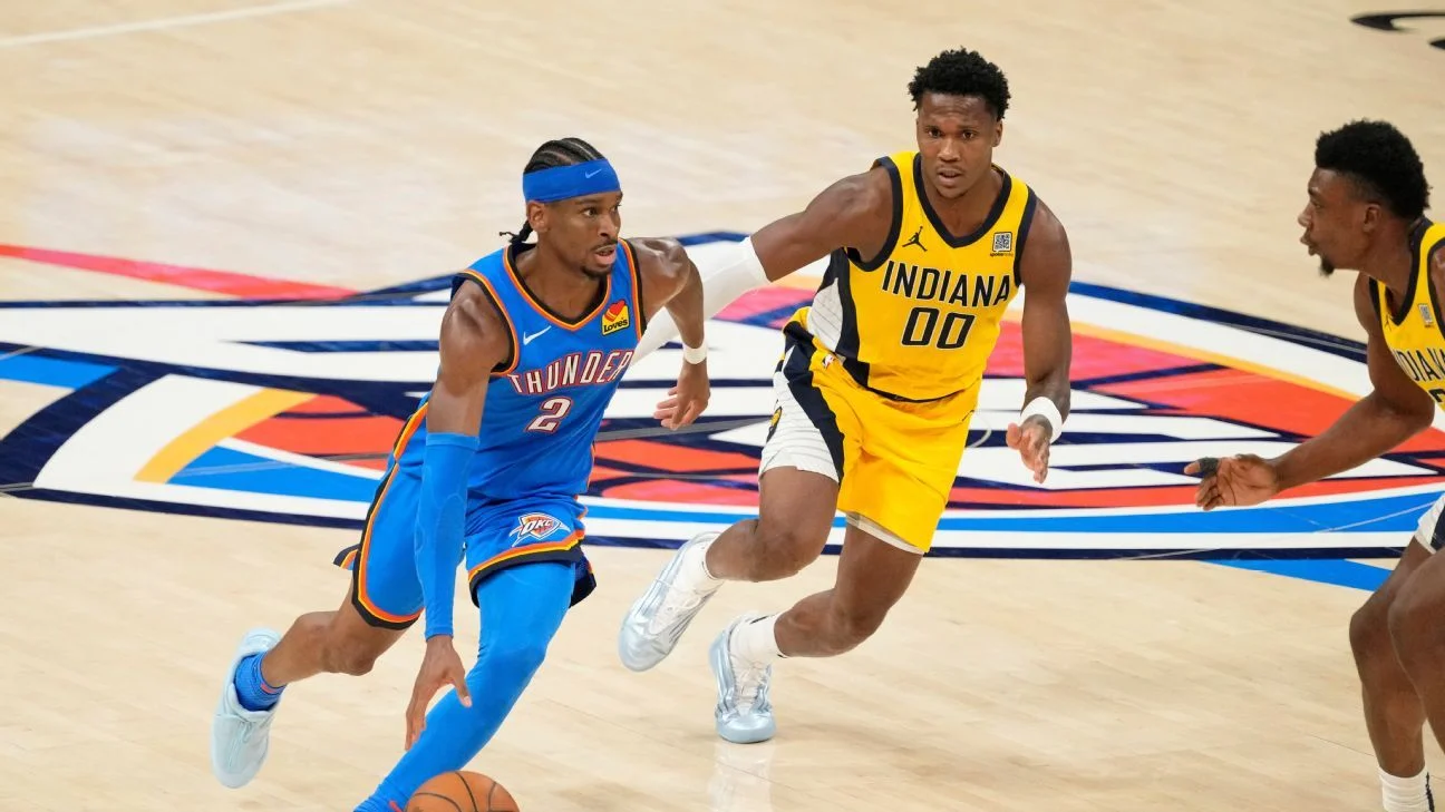 NBA Finals 2025: Thunder blowout Pacers in Game 2 to Even Series 1-1