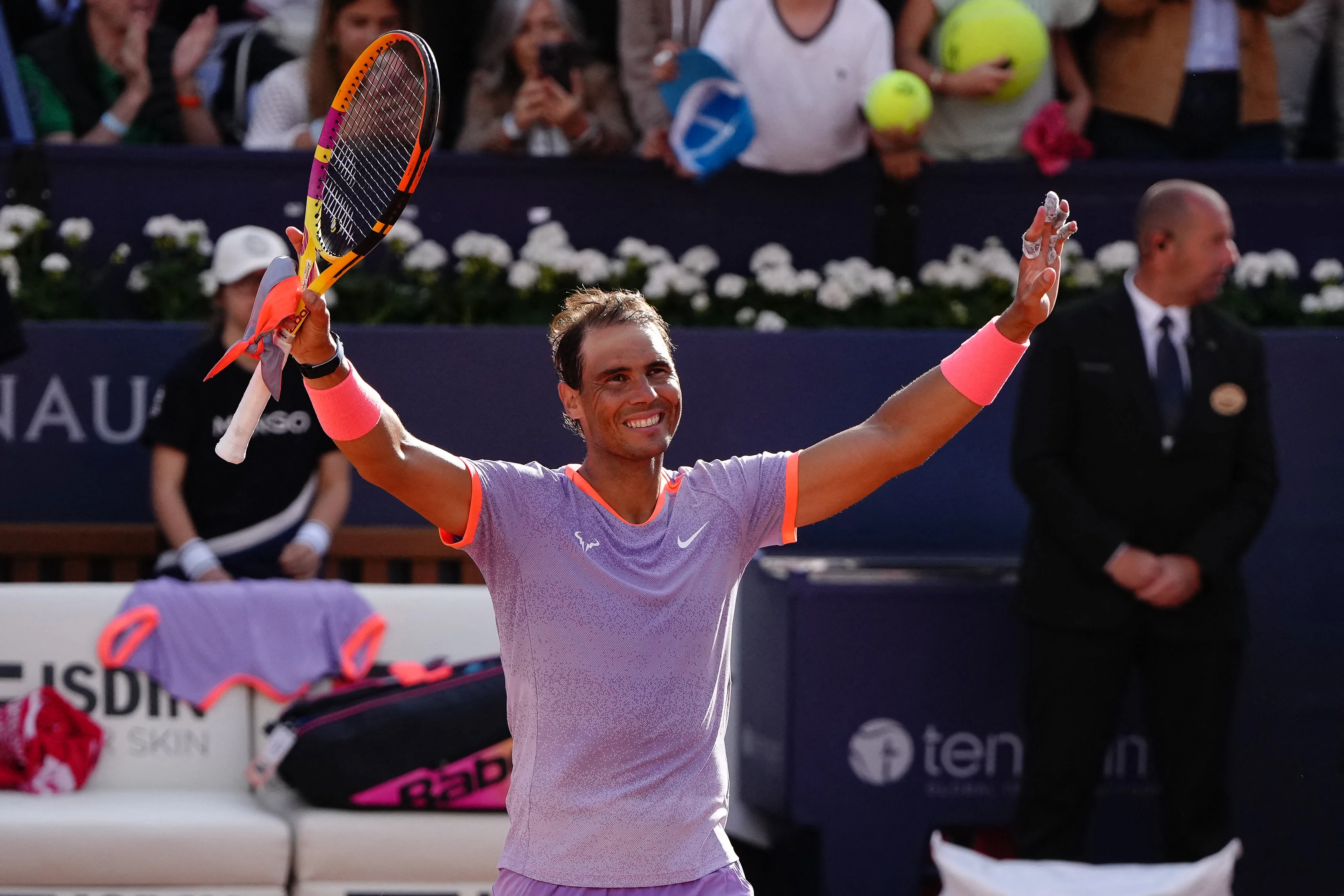 Rafael Nadal makes winning return at Barcelona after injury layoff