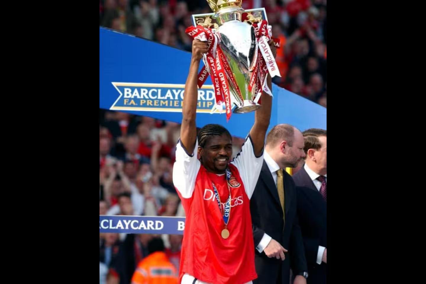 Kanu celebrates Arsenal’s Premier League win after Gunners end 22-year wait