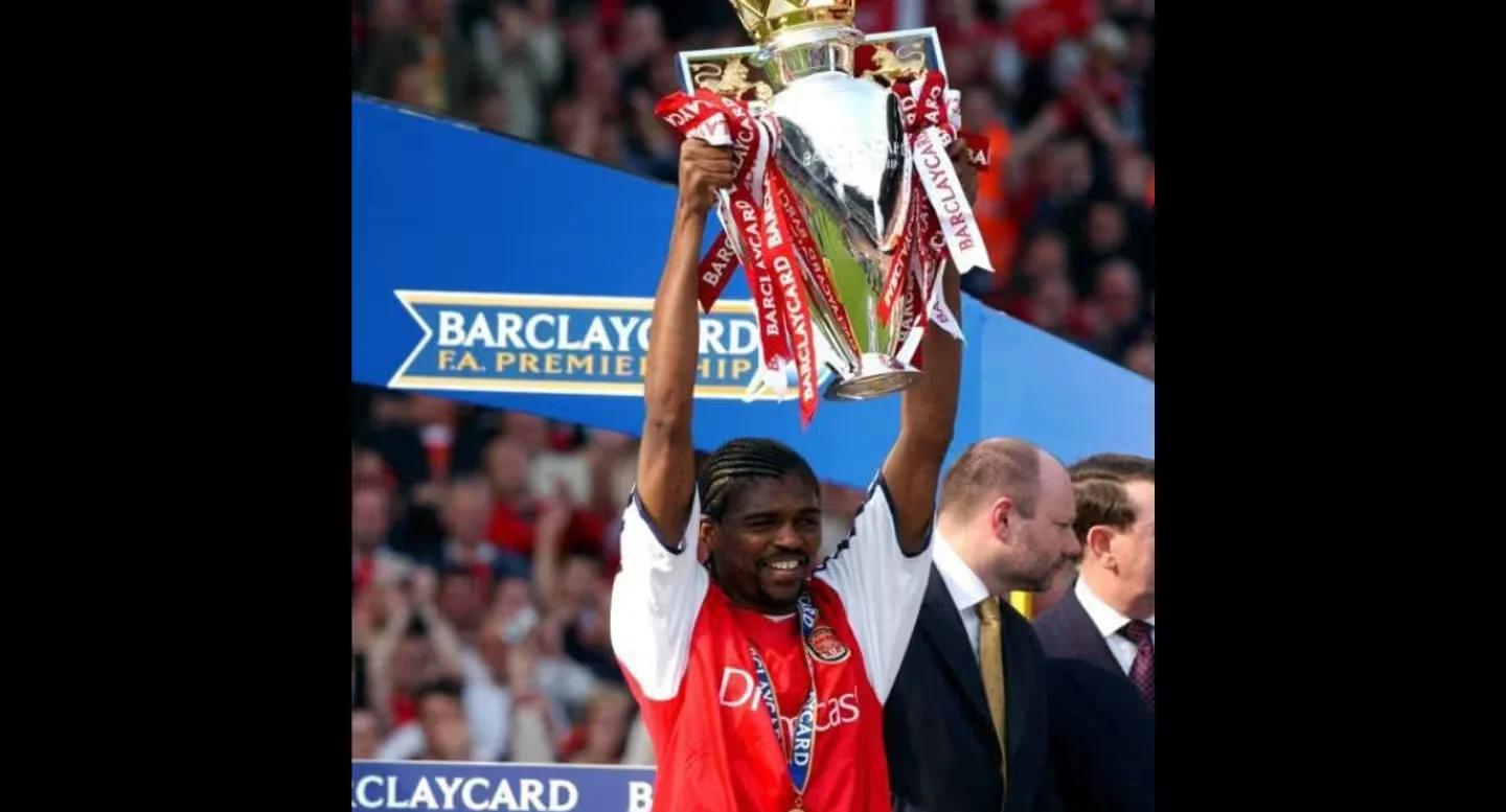 Kanu celebrates Arsenal’s Premier League win after Gunners end 22-year wait