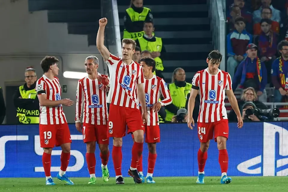Atletico Madrid beat 10-man Barcelona 2-0 in UCL quarterfinal first leg