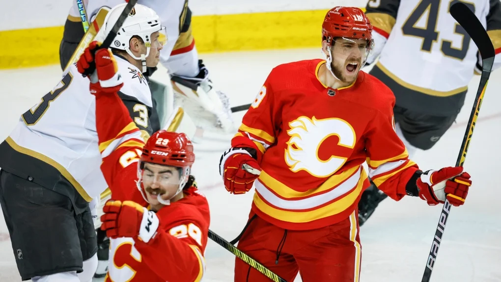 NHL roundup: Calgary Flames clip Golden Knights in final seconds of overtime