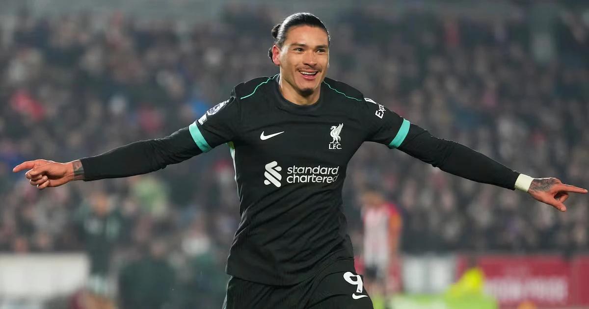Brentford 0-2 Liverpool: Darwin Nunez's late brace rescues Reds