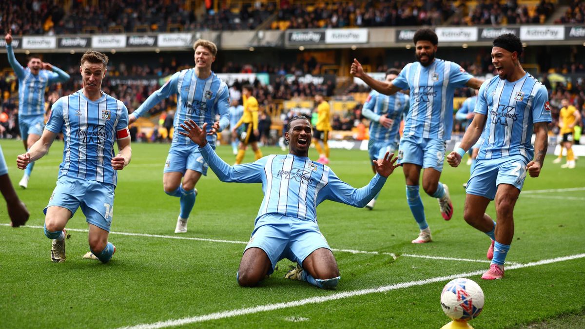 Coventry score twice in stoppage-time to stun Wolves and advance to FA Cup semi-finals