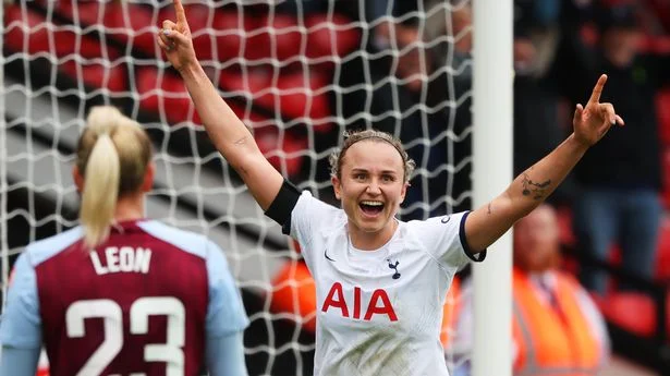 WSL: Spurs go top of the league after a 4-2 win over Aston Villa thanks to a hat-trick from Martha Thomas.